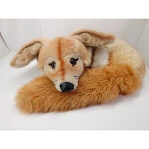 Xorry the WHITE FOX Curled Up Big Ears Rare Original Steiff Plush vtg